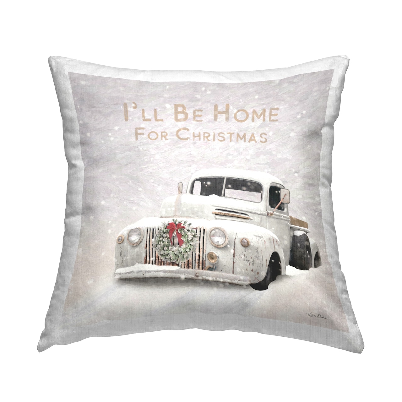 Stupell Industries I'll Be Home for Christmas Scene Throw Pillow
